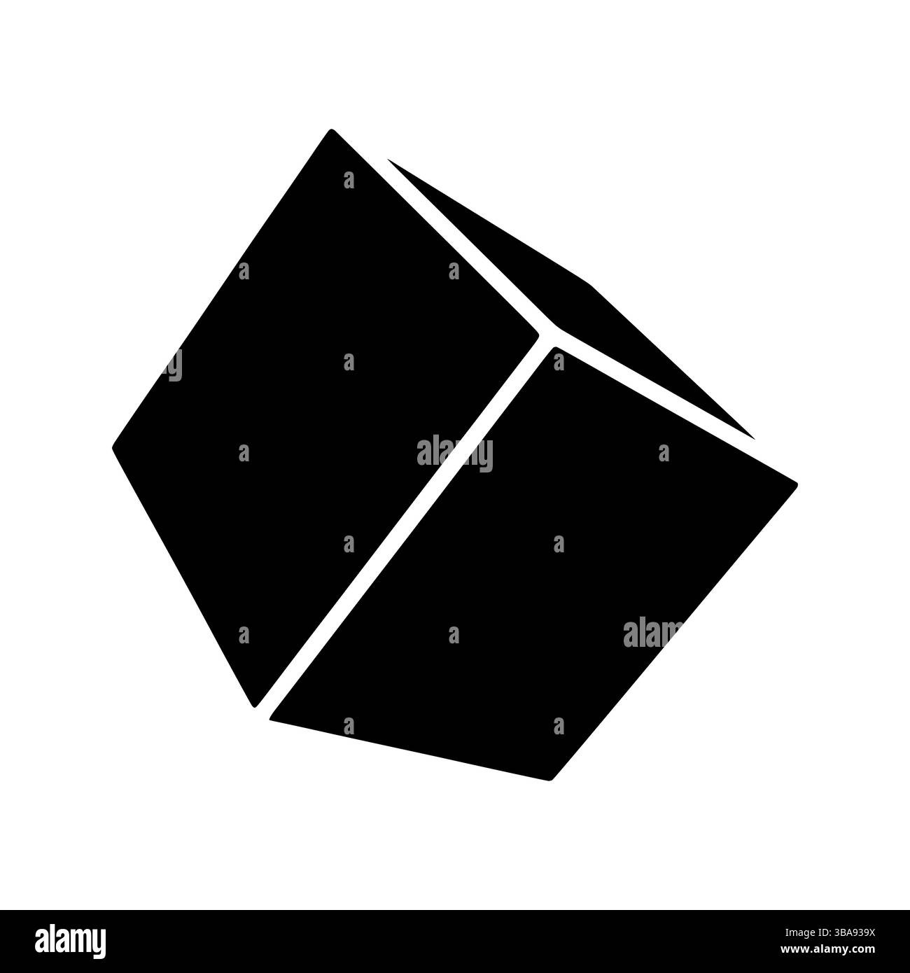 Wuerfel Glyph Symbol isoliert auf weissem Hintergrund Foto Stock