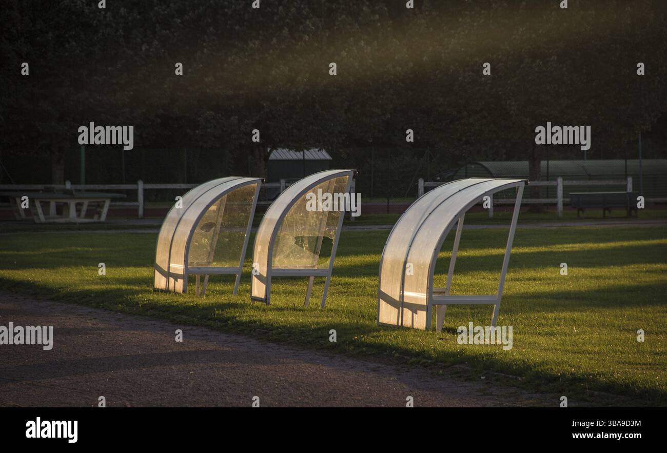 Recinzione di un calcetto su sun Foto Stock