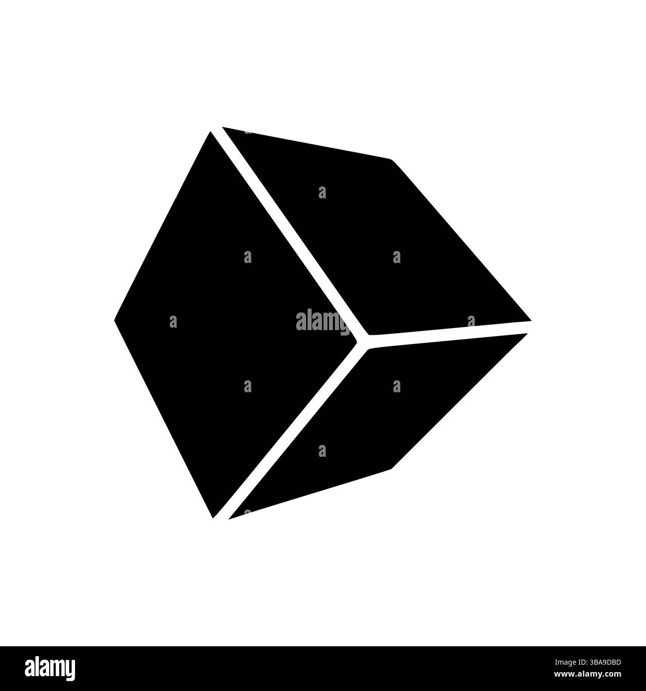 Wuerfel Glyph Symbol isoliert auf weissem Hintergrund Foto Stock