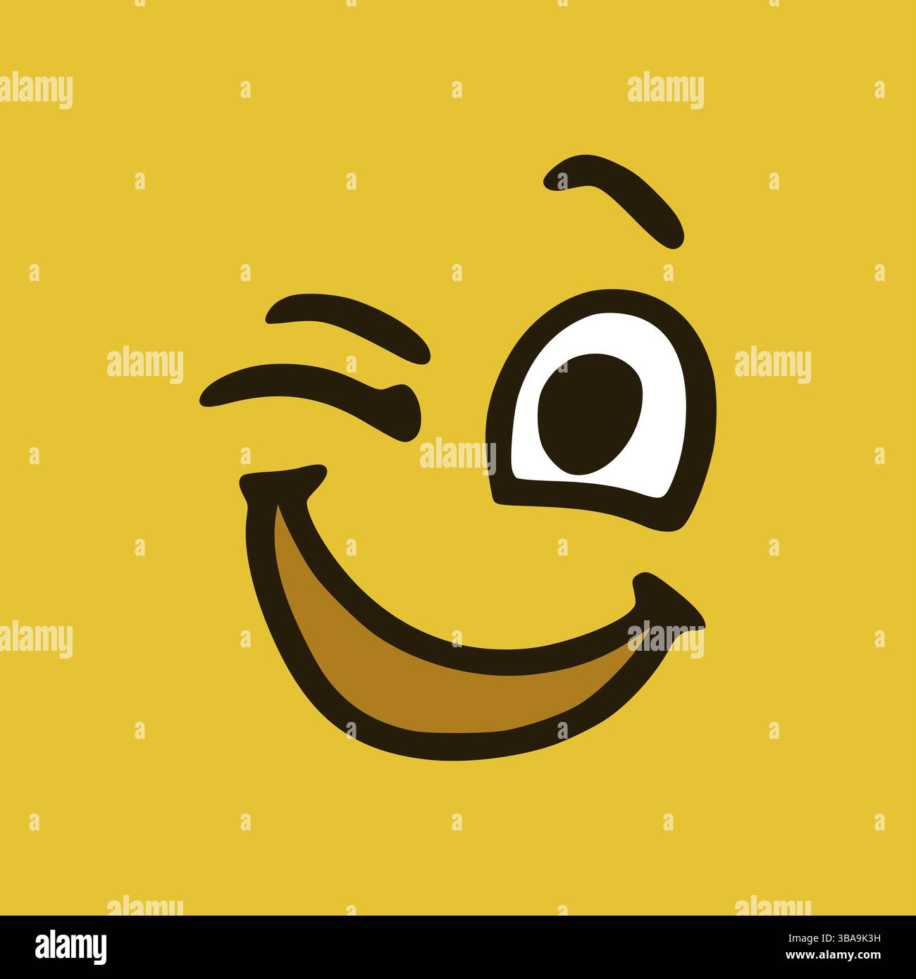 Espressioni dei volti dei cartoni animati. Personaggi di Doodle illustrazione bocca e occhi Foto Stock