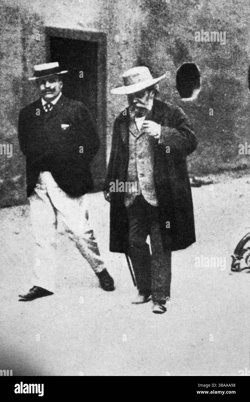 1900 Archivio storico Olycom/Lapresse Giosuè Alessandro Giuseppe Carducci (Valdicastello, 27 luglio 1835 - Bologna, 16 febbraio 1907) è stato un poeta, scrittore e critico letterario italiano. Carducci è stato il primo italiano vincitore del Premio Nobel per la letteratura. Insieme a Camillo Golgi, è stato il primo italiano in assoluto insignito di tale premio nel 1906. Nella foto: Il poeta Giosuè Alessandro Giuseppe Carducci premio Nobel per la letteratura nel 1906 nella foto: Il poeta Giosuè Alessandro Giuseppe Carducci, Premio Nobel per la letteratura nel 1906 Foto Stock 1900 Archivio storico Olycom/Lapresse Giosuè Alessandro Giuseppe Carducci (Valdicastello, 27 luglio 1835 - Bologna, 16 febbraio 1907) è stato un poeta, scrittore e critico letterario italiano. Carducci è stato il primo italiano vincitore del Premio Nobel per la letteratura. Insieme a Camillo Golgi, è stato il primo italiano in assoluto insignito di tale premio nel 1906. Nella foto: Il poeta Giosuè Alessandro Giuseppe Carducci premio Nobel per la letteratura nel 1906 nella foto: Il poeta Giosuè Alessandro Giuseppe Carducci, Premio Nobel per la letteratura nel 1906 Foto Stock