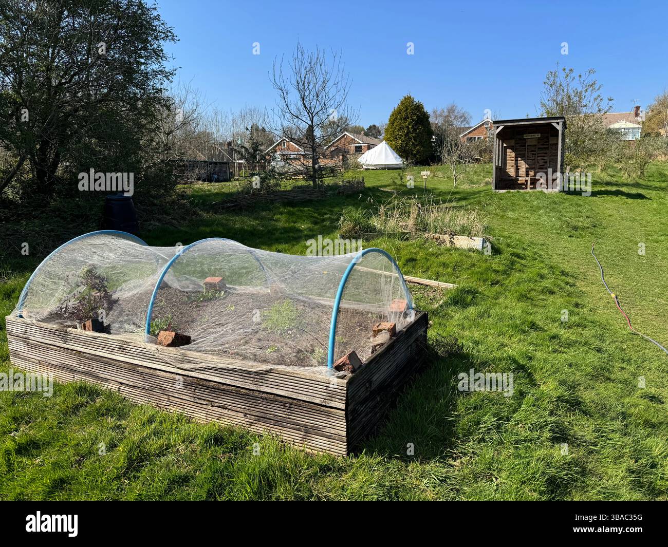 Dettagli del giardino in Hannah Field Community Garden. Foto Stock