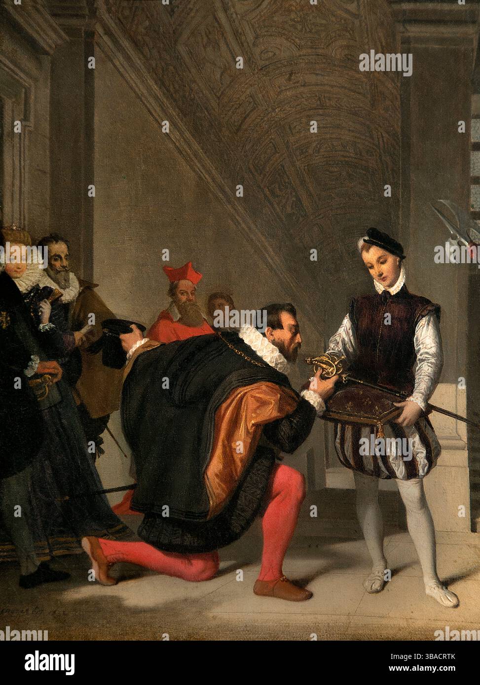 Don Pedro de Toledo baciando la spada di re Enrico IV nel 1832 di INGRES Jean Auguste Dominique France French 1780-1867 Museum Louvre, Francia, francese, Foto Stock