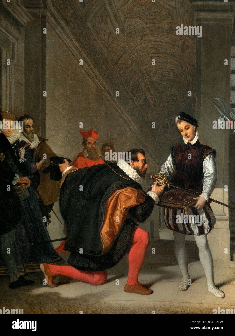 Don Pedro de Toledo baciando la spada di re Enrico IV nel 1832 di INGRES Jean Auguste Dominique France French 1780-1867 Museum Louvre, Francia, francese, Foto Stock