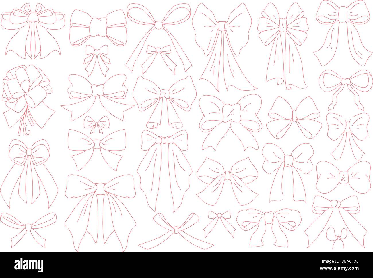 Una splendida collezione di Bows creativi e decorativi disponibili in vari stili Illustrazione Vettoriale