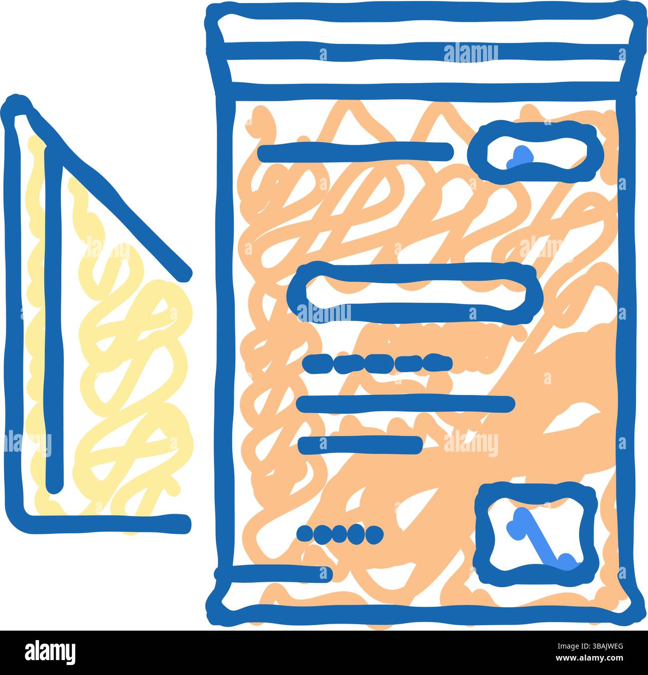 illustrazione del doodle icona del pronto soccorso con benda triangolare Illustrazione Vettoriale