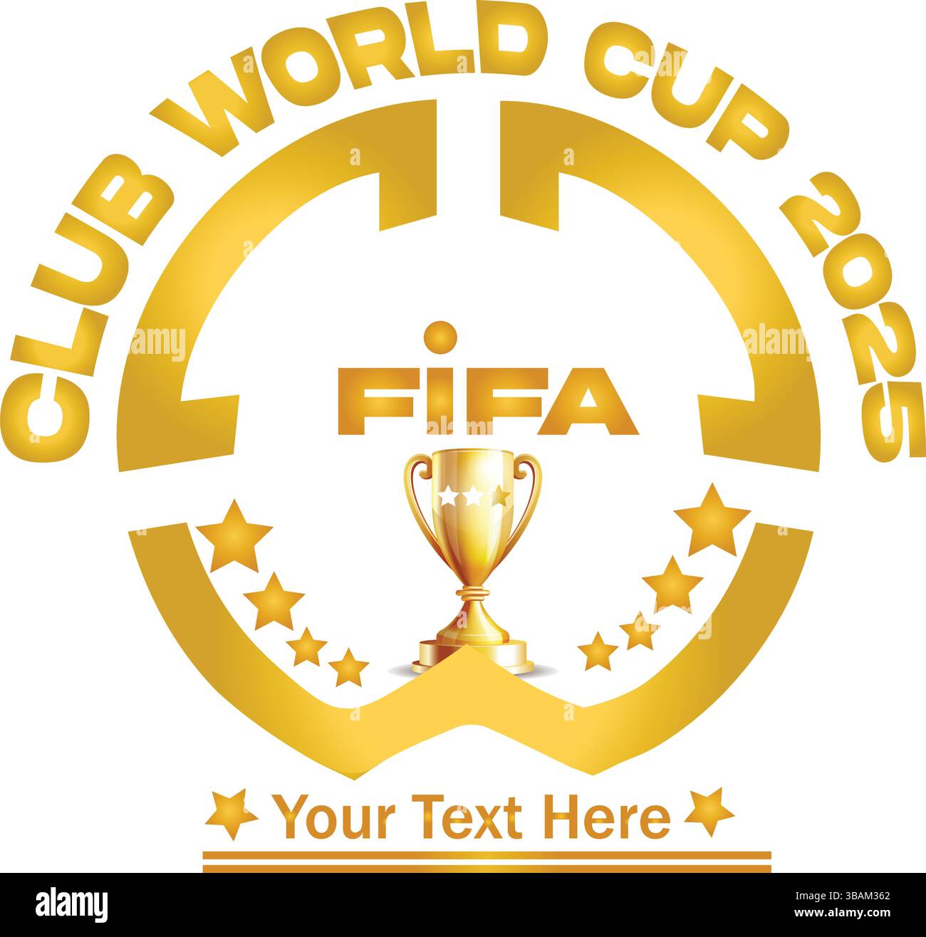 Coppa del mondo Club 2025-2026 Logo Vector – emblema del trofeo FIFA, distintivo del campione d'oro, modello di disegno modificabile Illustrazione Vettoriale