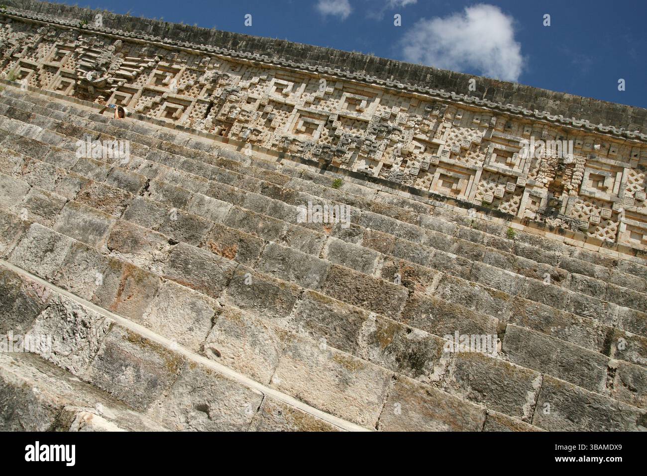 Messico. Yucatan. Uxmal. Il Palazzo del Governatore. Facciata. Dettagli. Foto Stock