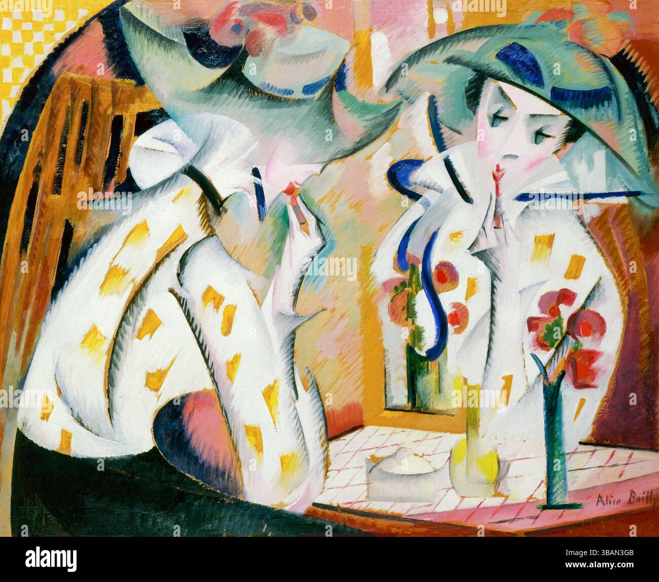 Alice Bailly, donna davanti a uno specchio, pittura ad olio su tela, 1918 Foto Stock