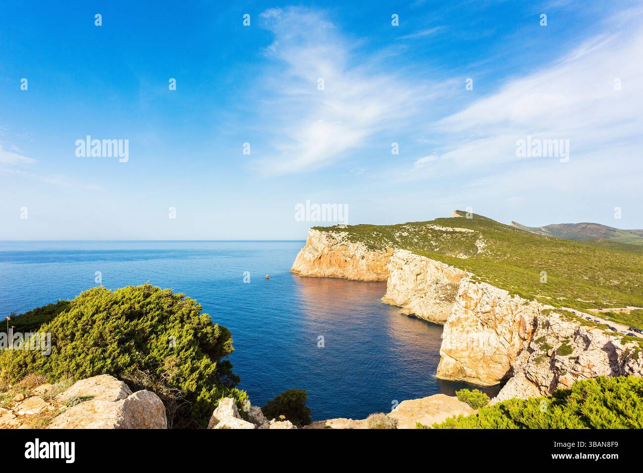 Le scogliere di Capo caccia, nei pressi di Alghero, Sardegna, Italia. Foto Stock