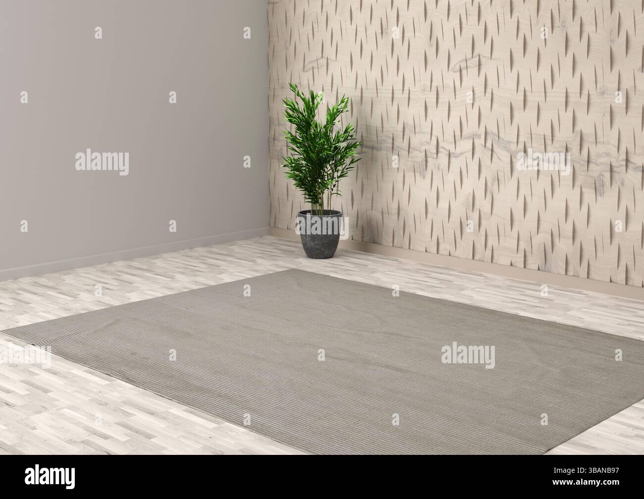 Rappresentazione 3d della stanza interna vuota. Design moderno degli interni. Mockup degli interni Foto Stock Rappresentazione 3d della stanza interna vuota. Design moderno degli interni. Mockup degli interni Foto Stock