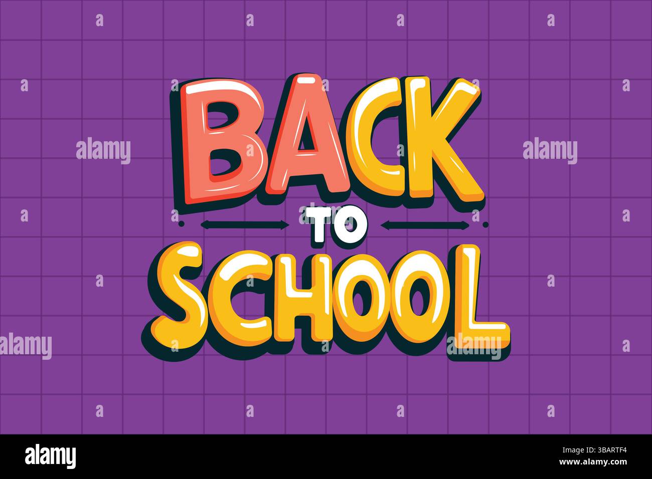 testo per il ritorno a scuola con lettere colorate illustrazione vettoriale piatta. Illustrazione Vettoriale