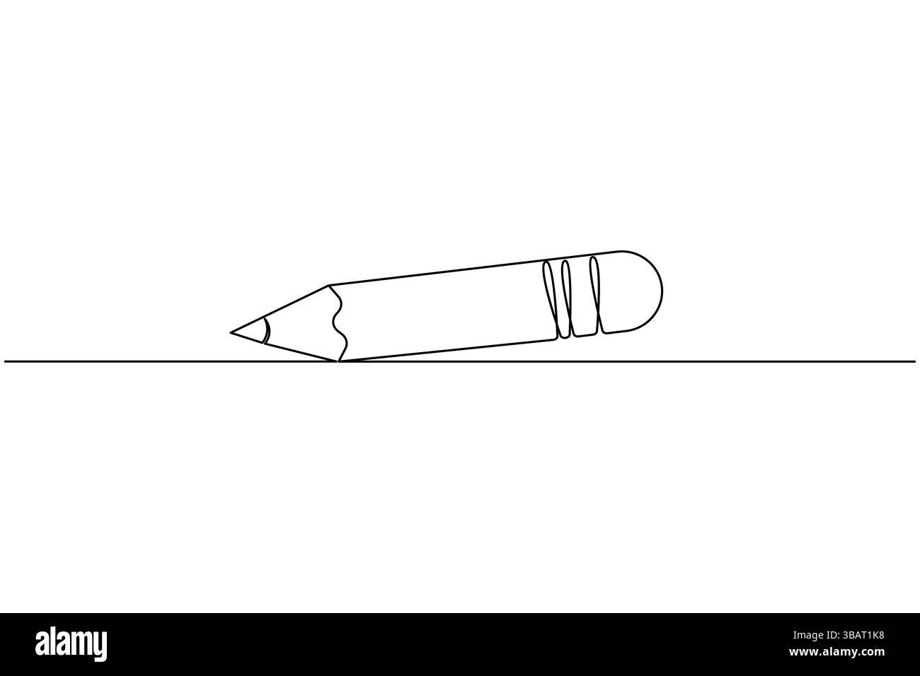 Icona a matita continua disegno a una linea isolare l'illustrazione vettoriale del contorno Illustrazione Vettoriale