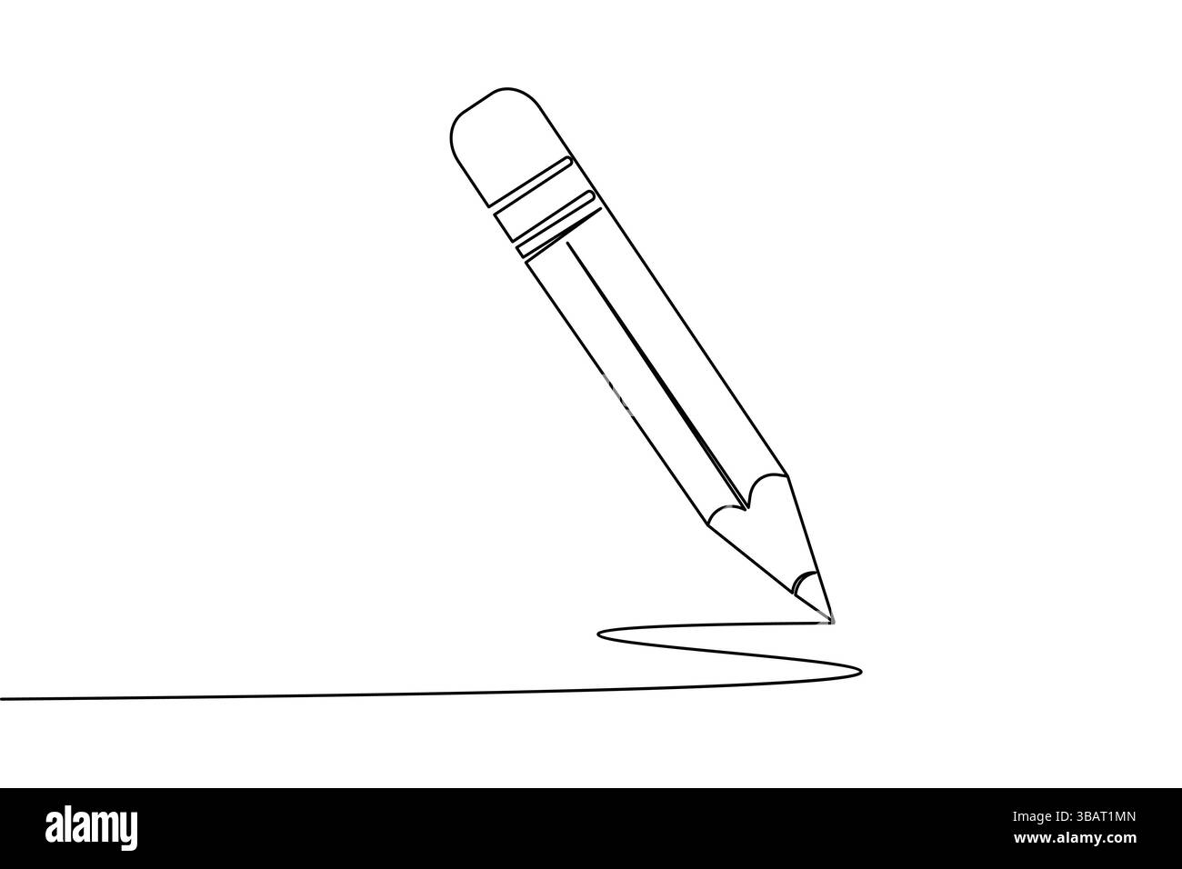 Icona a matita continua disegno a una linea isolare l'illustrazione vettoriale del contorno Illustrazione Vettoriale