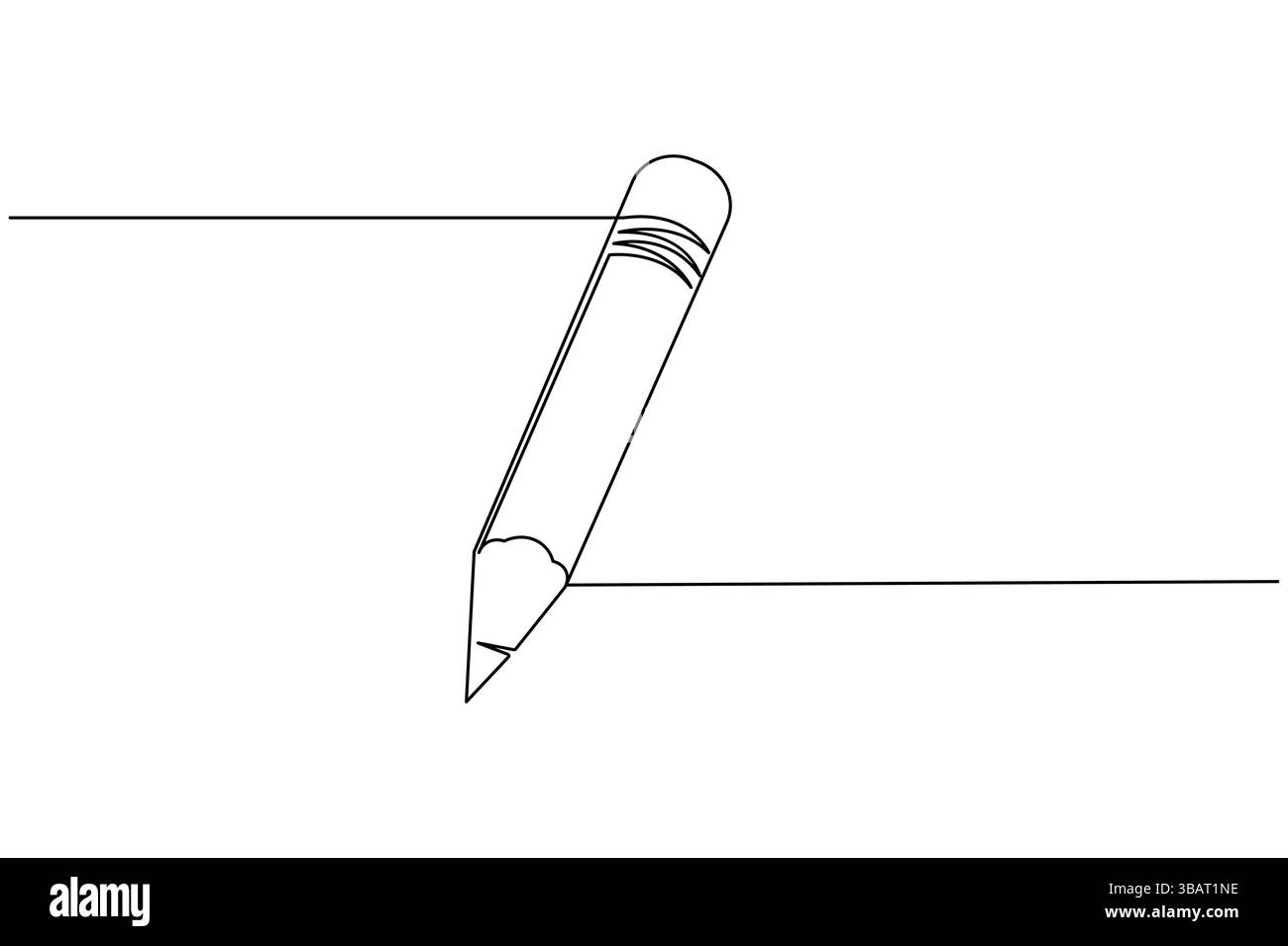 Icona a matita continua disegno a una linea isolare l'illustrazione vettoriale del contorno Illustrazione Vettoriale