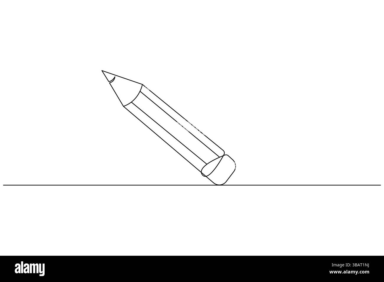 Icona a matita continua disegno a una linea isolare l'illustrazione vettoriale del contorno Illustrazione Vettoriale