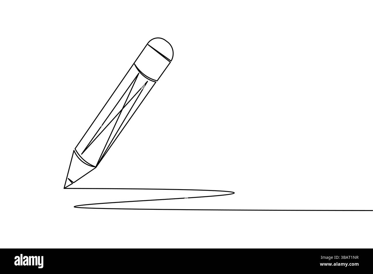 Icona a matita continua disegno a una linea isolare l'illustrazione vettoriale del contorno Illustrazione Vettoriale
