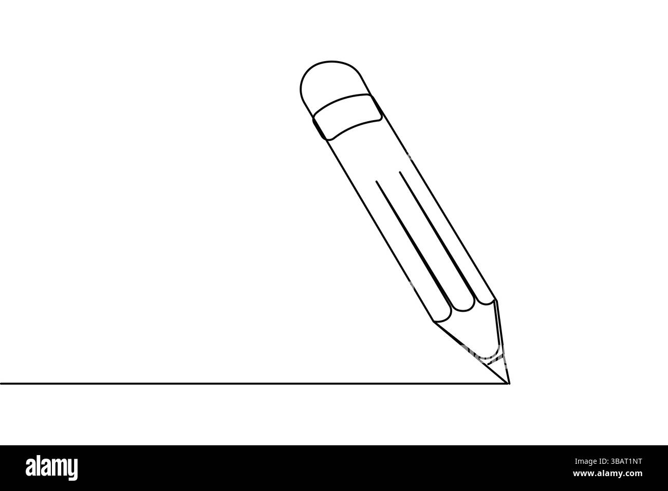 Icona a matita continua disegno a una linea isolare l'illustrazione vettoriale del contorno Illustrazione Vettoriale