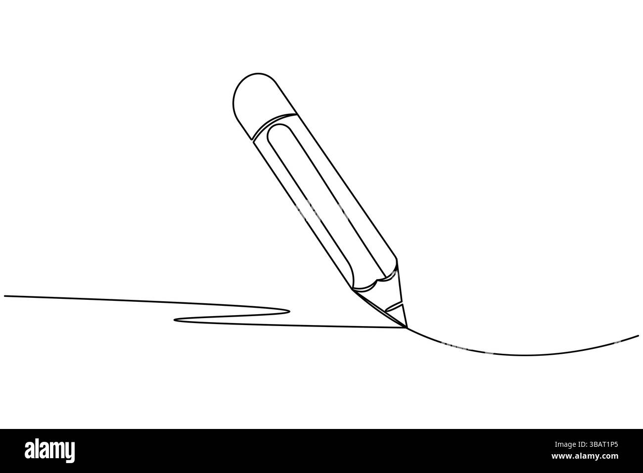 Icona a matita continua disegno a una linea isolare l'illustrazione vettoriale del contorno Illustrazione Vettoriale