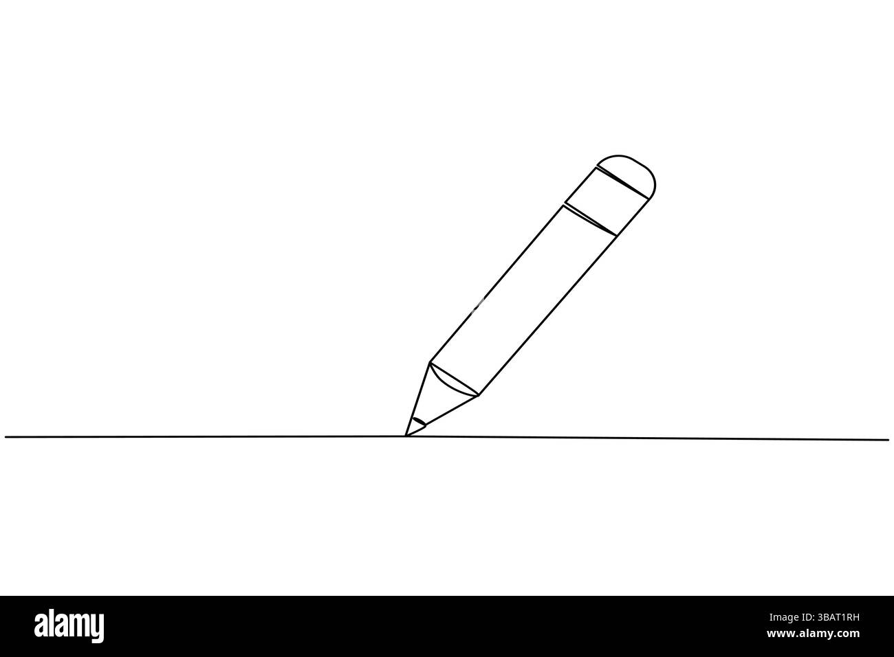 Icona a matita continua disegno a una linea isolare l'illustrazione vettoriale del contorno Illustrazione Vettoriale