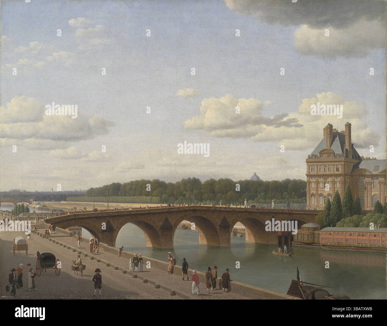 C.W. Eckersberg (1783-1853), Pont Royal visto da Quai Voltaire. Originale allo Statens Museum for Kunst Foto Stock