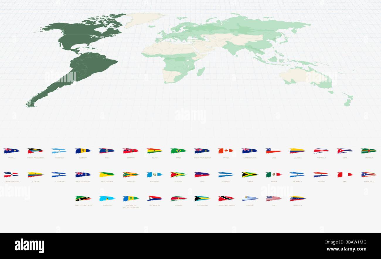 Pennello grunge tratto American Flags Collection. Flag vettoriale impostato. Illustrazione Vettoriale