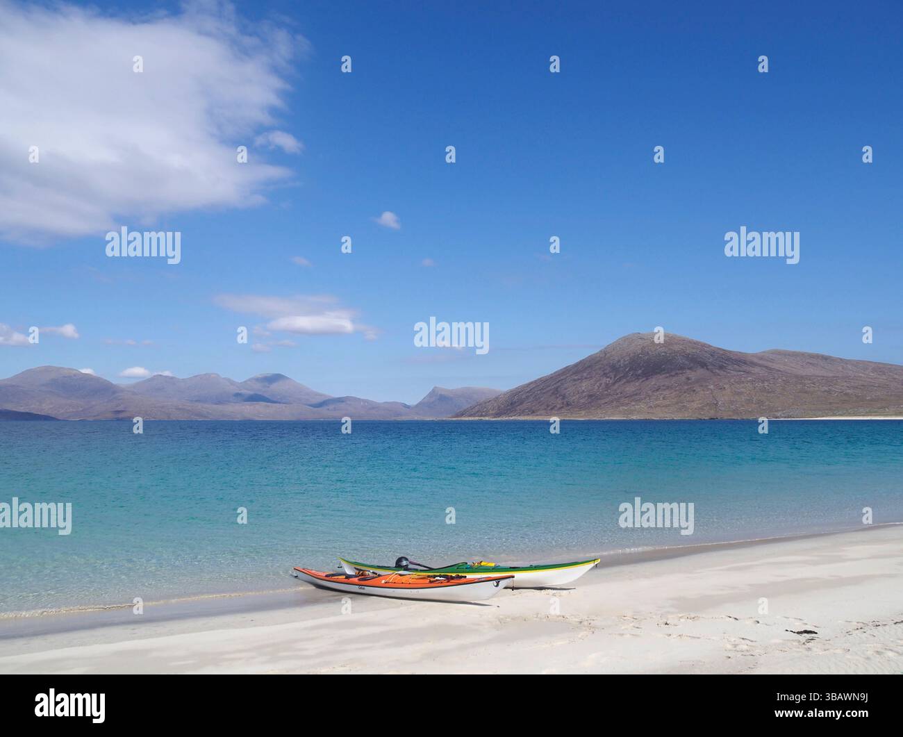 Corran Ra Sand Spit, Taransay, Ebridi esterne, Scozia Foto Stock