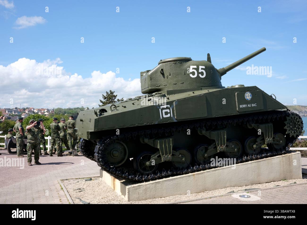 M4A2 Sherman Tank ad Arromanches-les-Bains Foto Stock