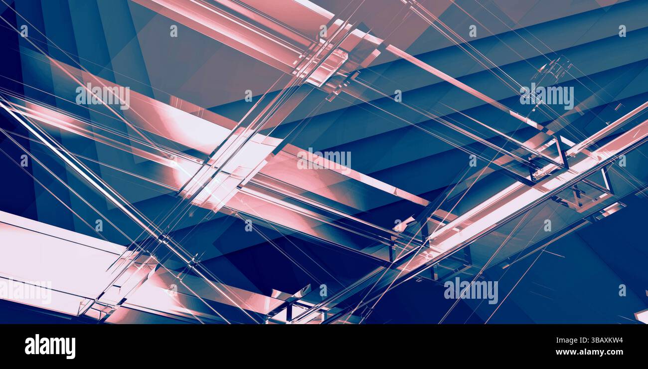 Sfondi astratti Blue and Pink Structural futuristici Sci-Fi Foto Stock