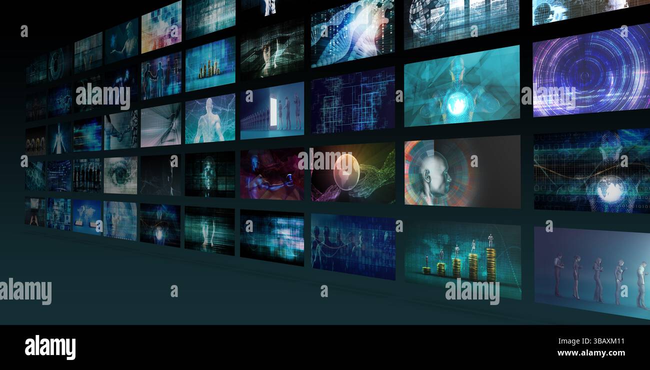 Contenuto multimediale digitale consegna online come arte Foto Stock