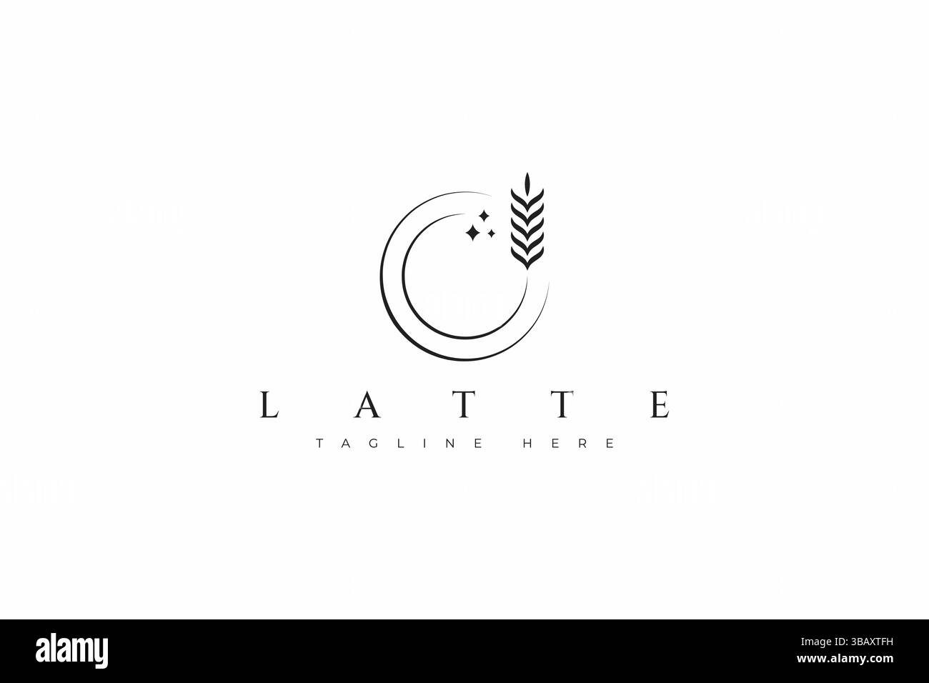 Distintivo latte Art Coffee Shop Modern Abstract retro Logo bevanda business unica Illustrazione Vettoriale