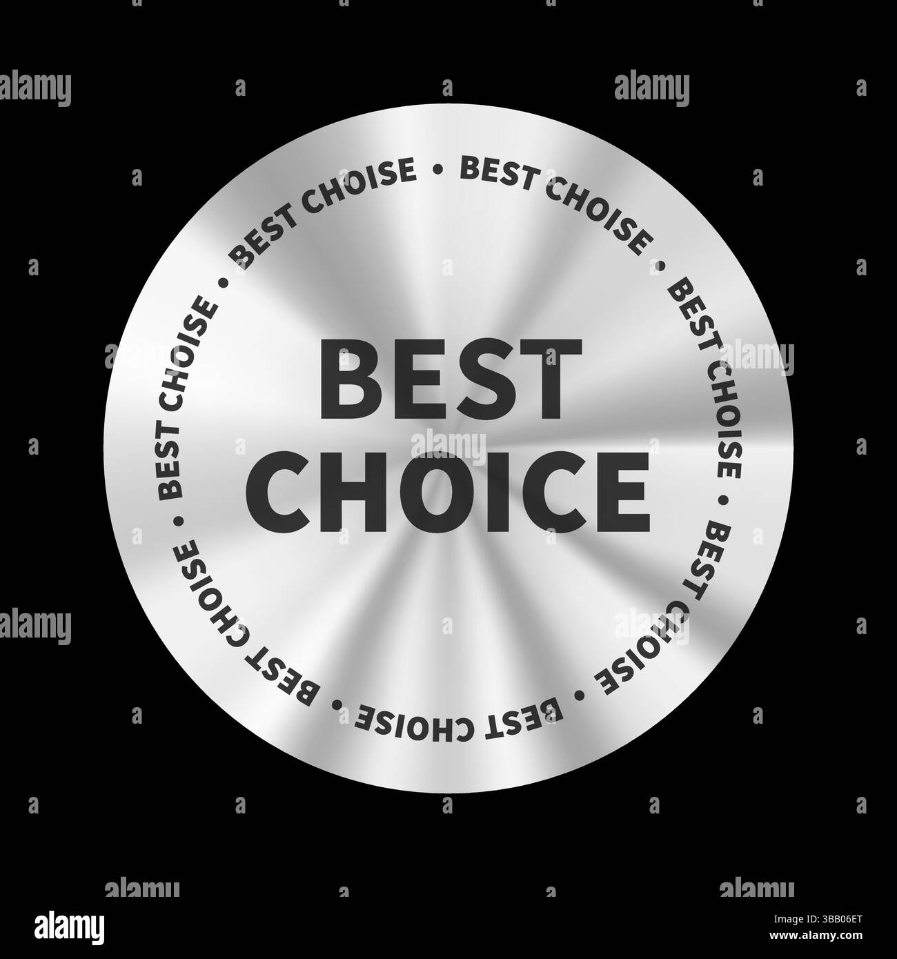 Etichetta Best Choice metallizzata argento. Perfetto per il branding dei prodotti, il marketing e i materiali promozionali. Illustrazione Vettoriale