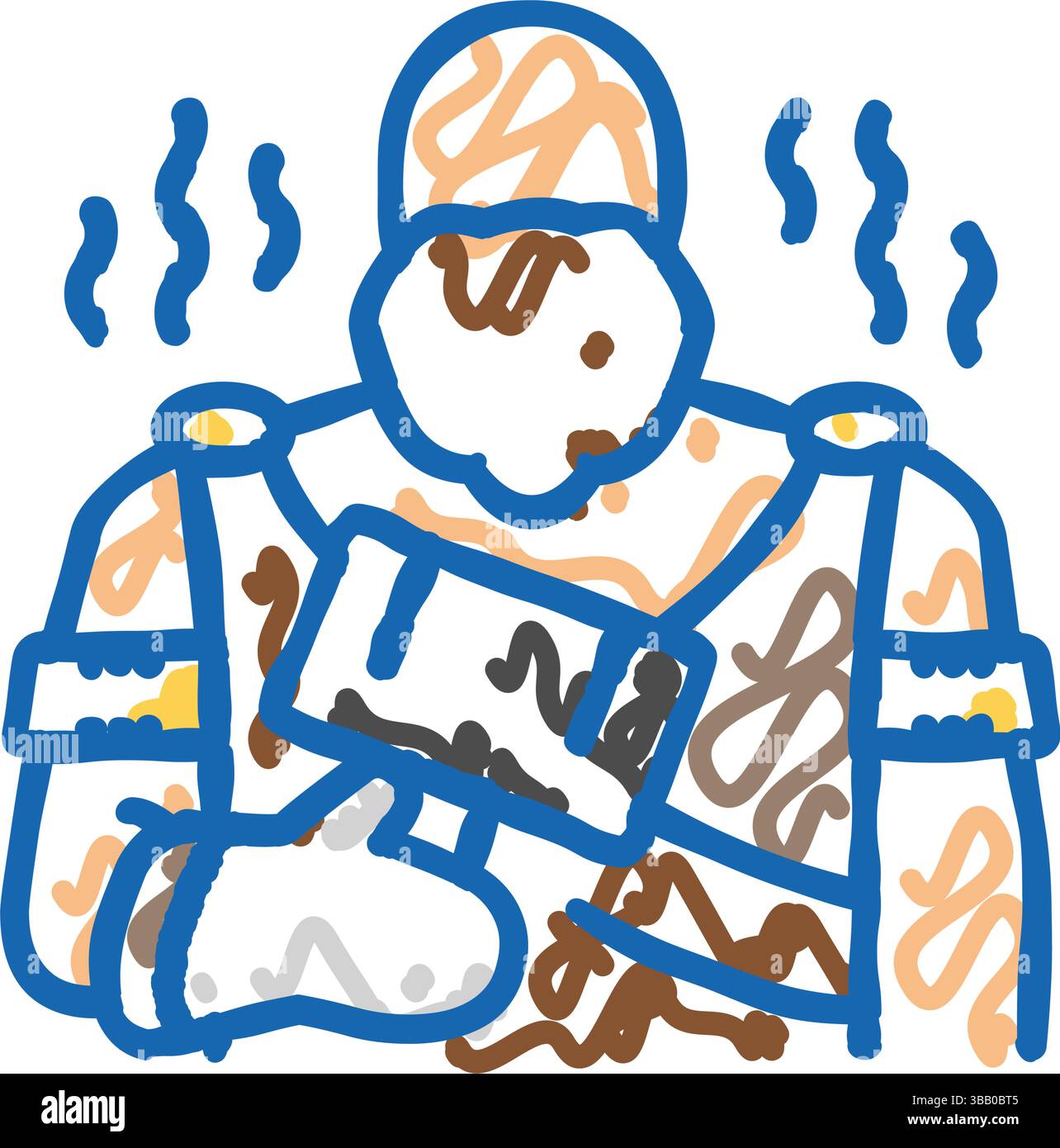 efesto dio greco icona mitologia doodle illustrazione Illustrazione Vettoriale