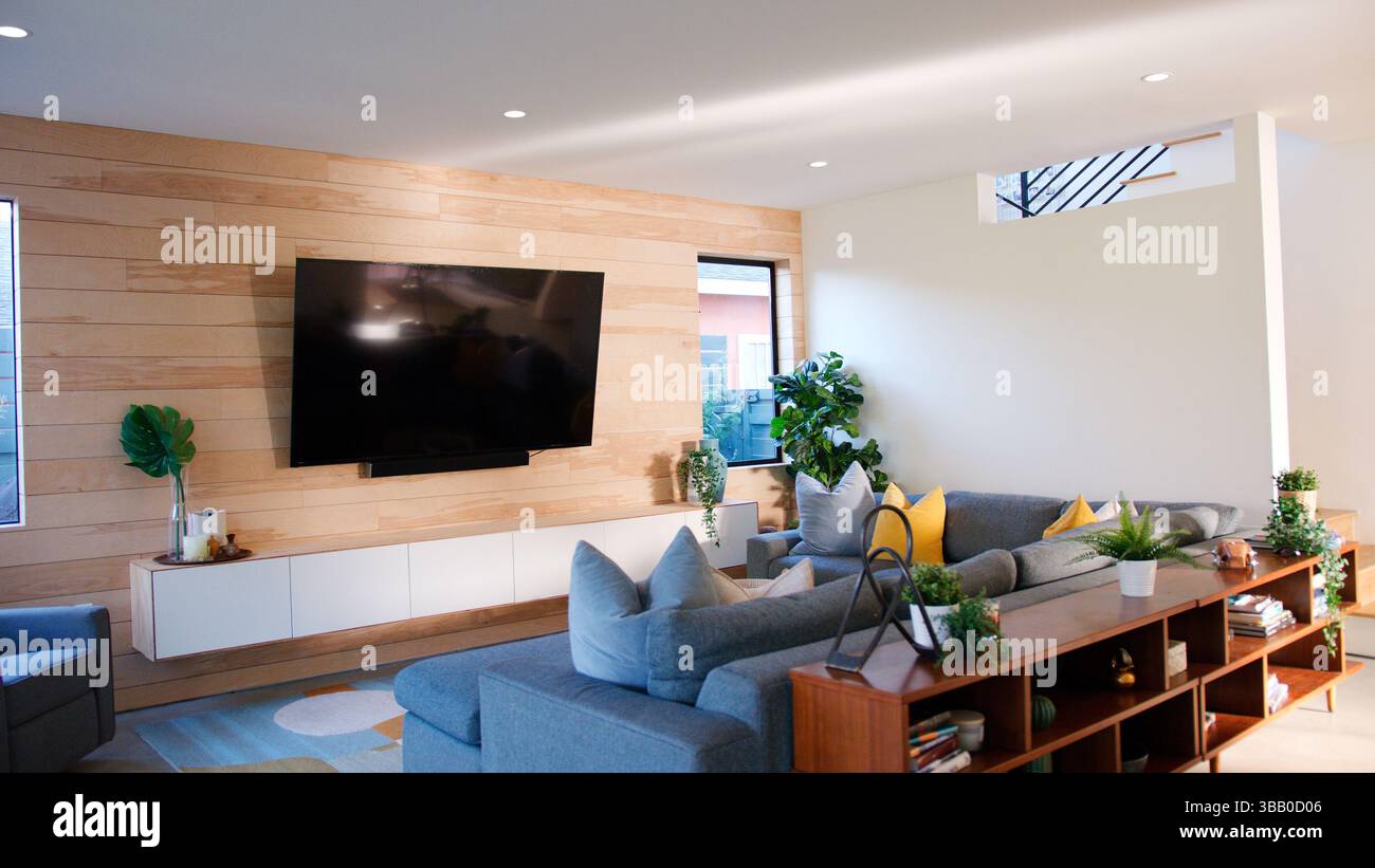 Immagine interna dell'elegante e moderna Lounge in Empty House Foto Stock