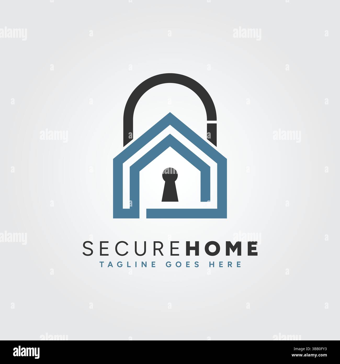 Logo di sicurezza della casa - modello di design del logo di sicurezza della casa Illustrazione Vettoriale