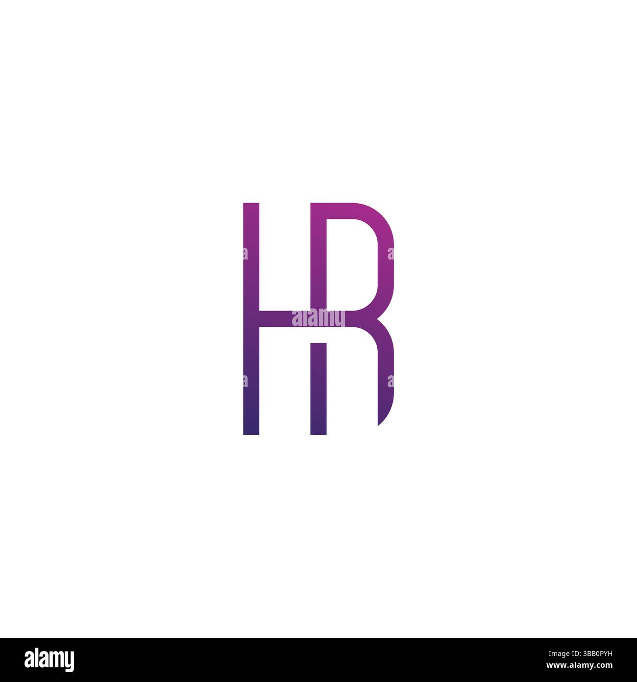 Lettera HR Logo Design Simple Vector Illustrazione Vettoriale