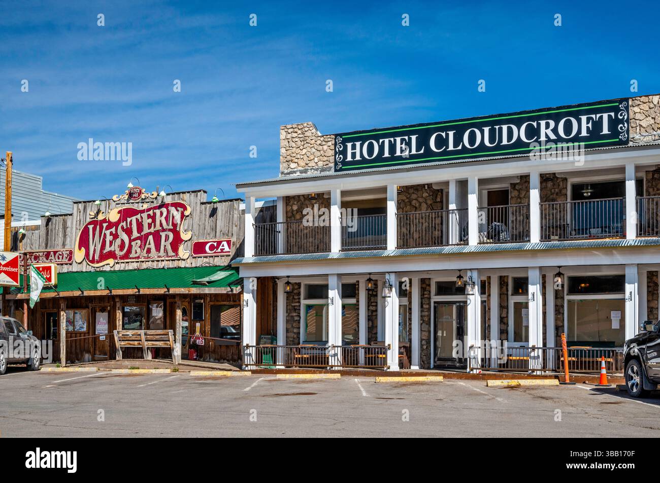 Hotel Cloudcroft, Western Bar in burro Avenue a Cloudcroft, New Mexico, Stati Uniti Foto Stock