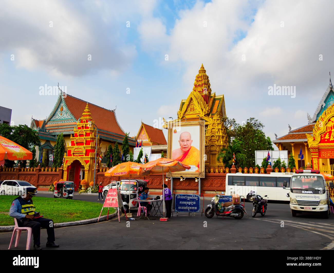 Ingresso al Palazzo reale, Phnom Penh, Cambogia Foto Stock