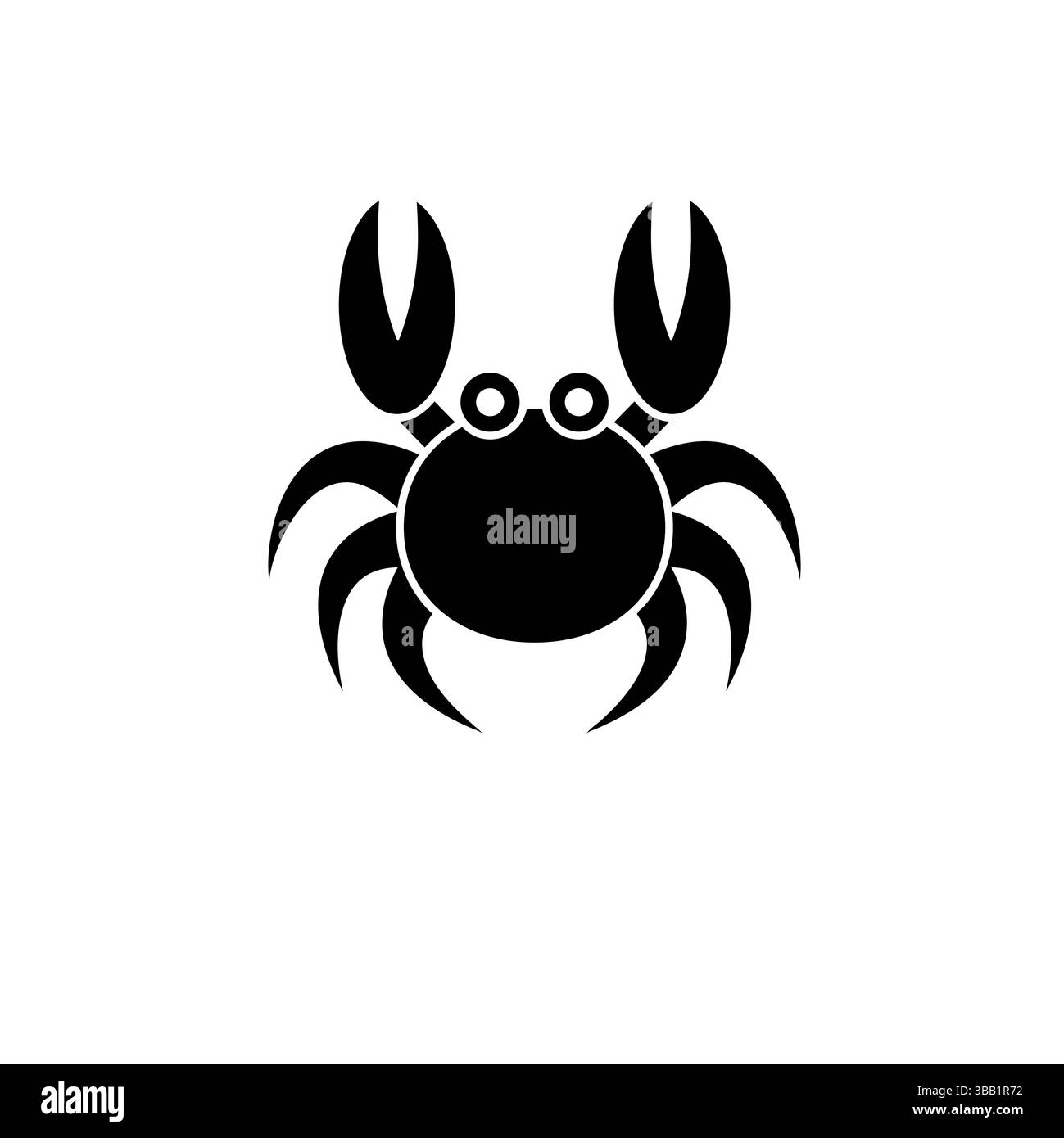 Sea or Ocean Crab, Marine Exotic Seafood Solid Flat Vector icon isolata su sfondo bianco. Illustrazione Vettoriale