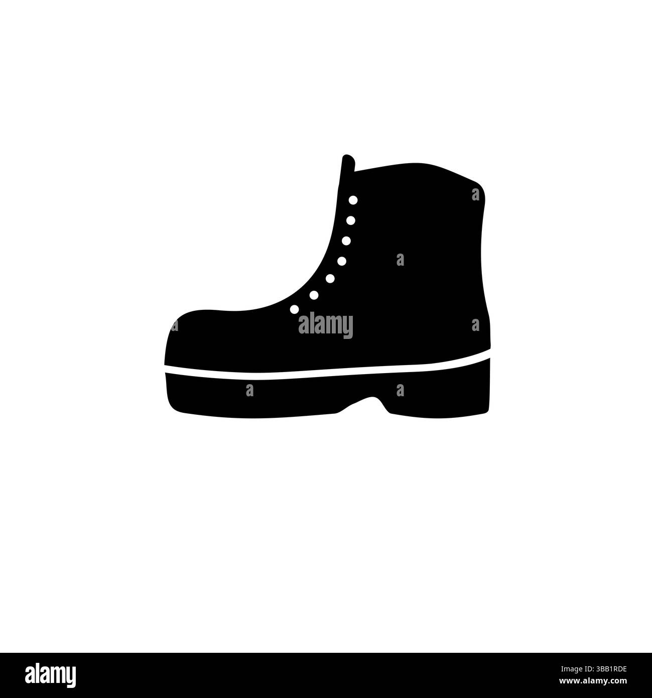 Scarpe militari o Lumberjack, stivale da trekking icona vettoriale piatta solida isolata su sfondo bianco. Illustrazione Vettoriale