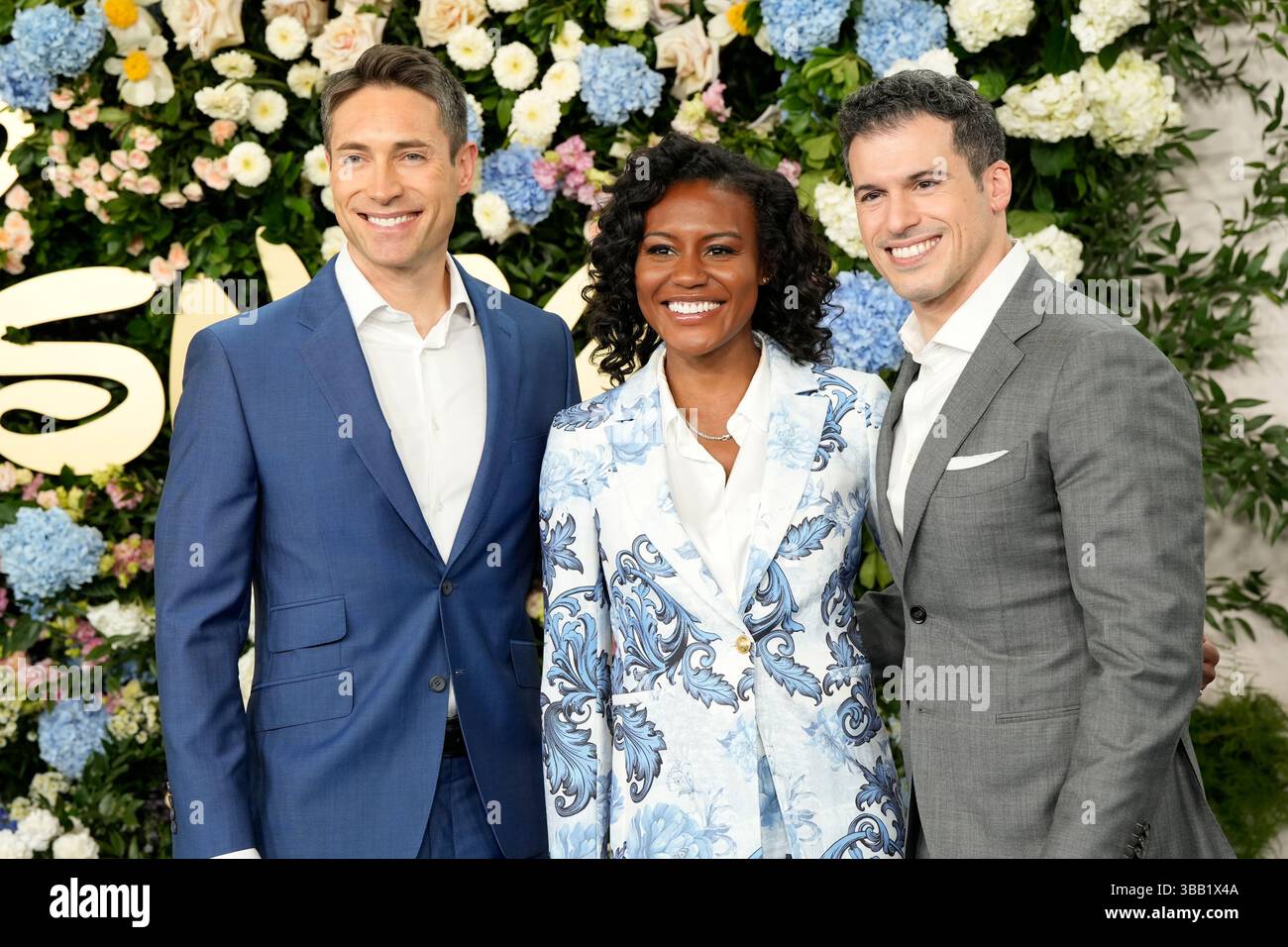 L-R: Whit Johnson, Janai Norman, Gio Benitez partecipa al 2025 Disney Upfront, tenutosi presso il Jacob Javitz Center di New York, martedì 13 maggio 2025 Credit: Jennifer Graylock/Alamy Live News Foto Stock