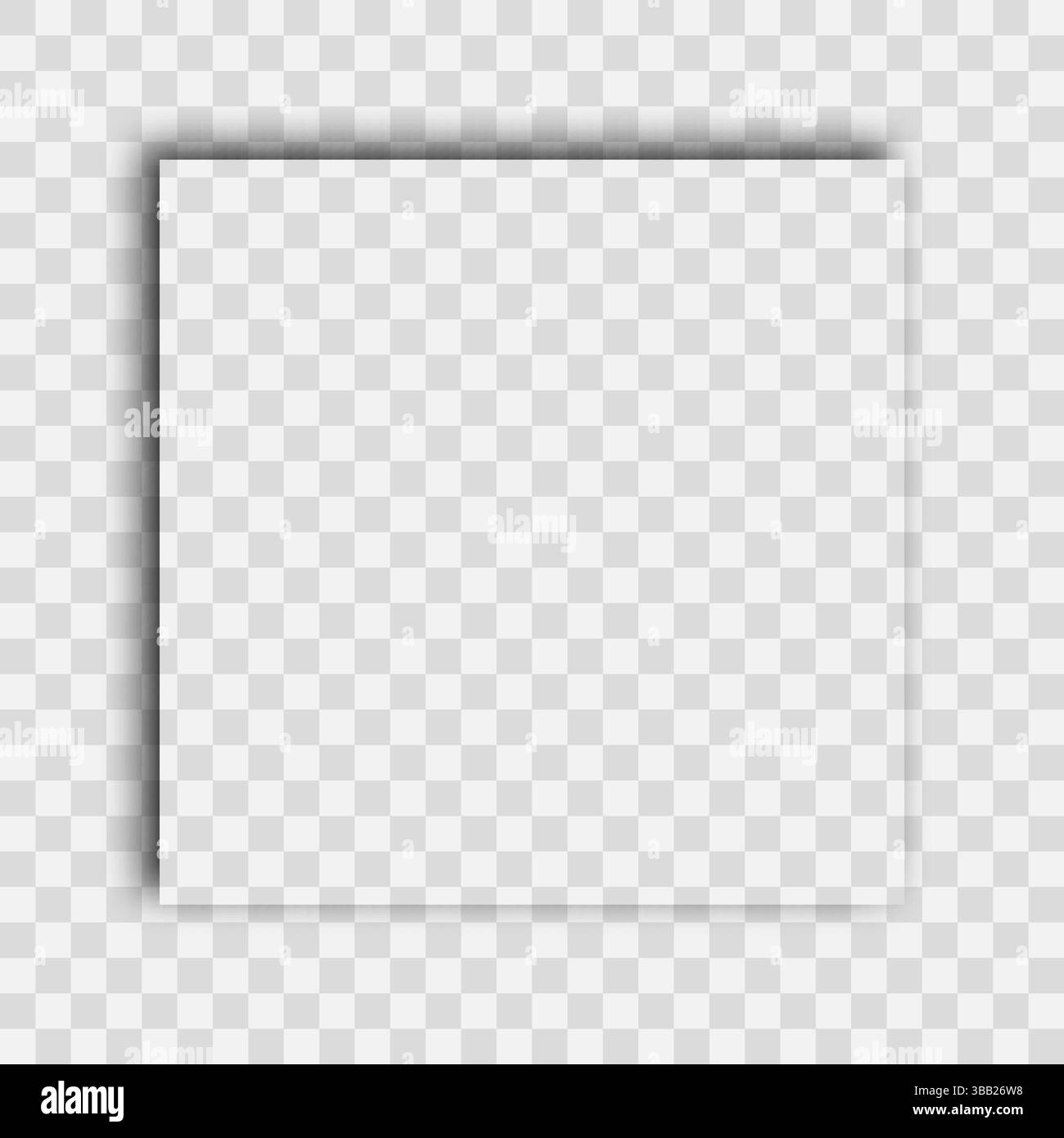 Ombra realistica trasparente scura. Ombra quadrata isolata su sfondo trasparente. Illustrazione vettoriale. Illustrazione Vettoriale