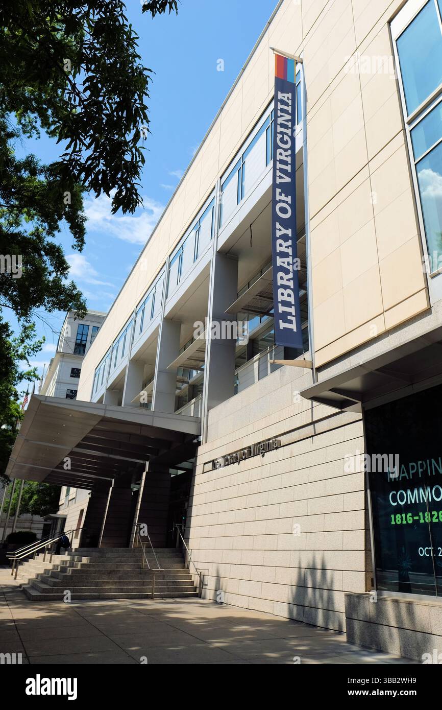Library of Virginia a Richmond, Virginia; archivio del Commonwealth of Virginia e archivio documentale della storia, della cultura e del governo dello stato. Foto Stock