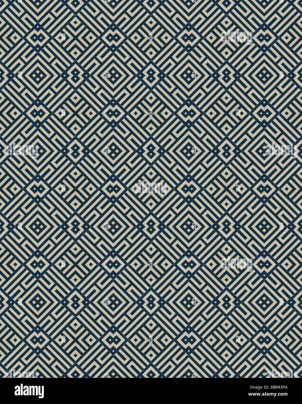 Questa immagine presenta un complesso motivo geometrico con forme a incastro in una disposizione strutturata e simmetrica. Foto Stock Questa immagine presenta un complesso motivo geometrico con forme a incastro in una disposizione strutturata e simmetrica. Foto Stock