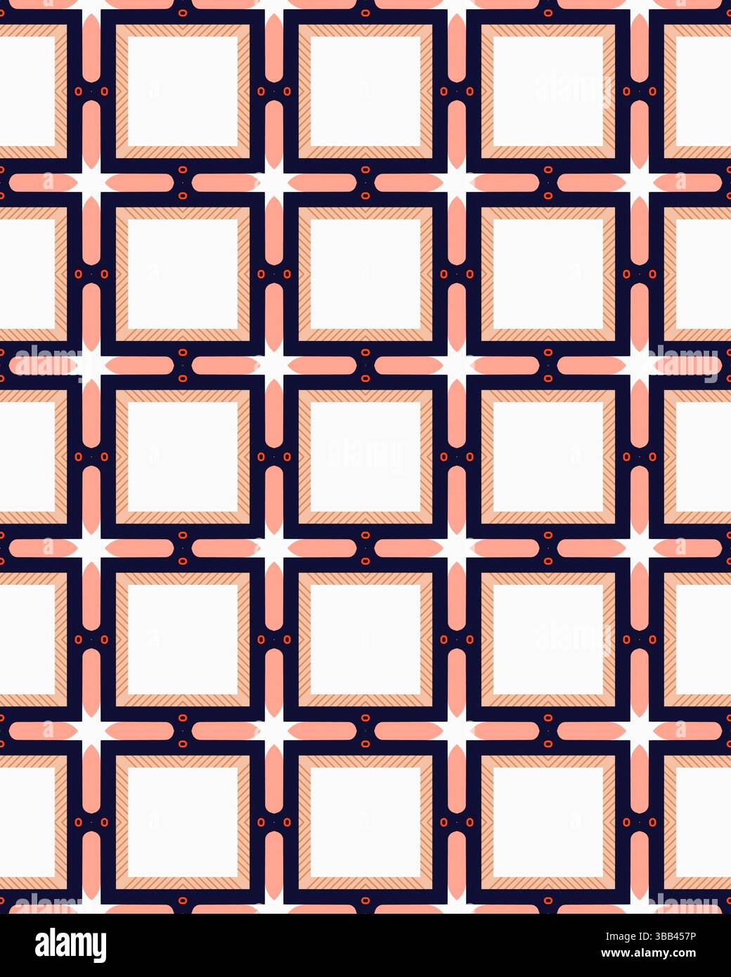 Le forme geometriche in toni caldi disposte in una griglia sistematica creano un motivo visivamente accattivante. Il design combina linee uniformi e nitide. Foto Stock Le forme geometriche in toni caldi disposte in una griglia sistematica creano un motivo visivamente accattivante. Il design combina linee uniformi e nitide. Foto Stock