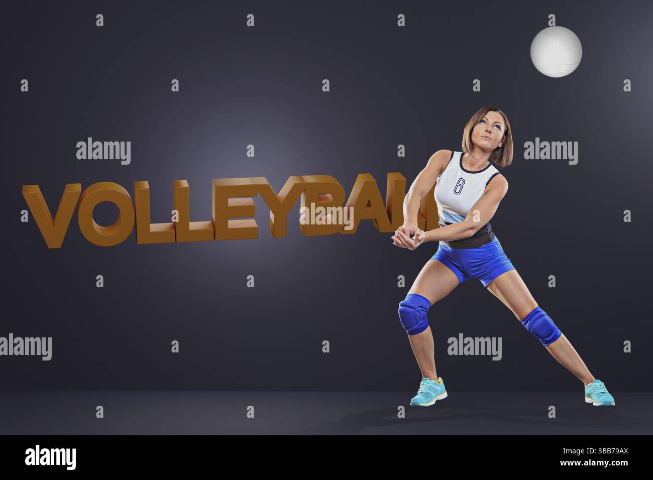 Giocatrice di pallavolo femminile con una palla Foto Stock