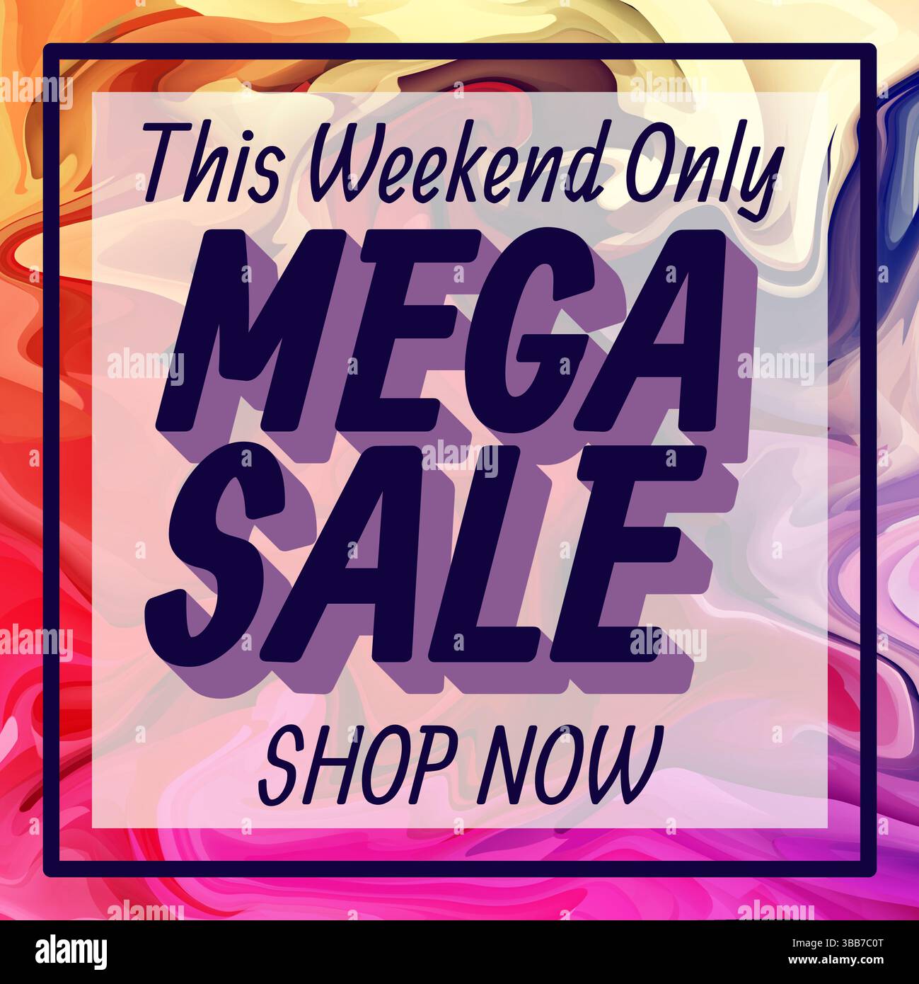 Promozione Mega sale: Design modello offerta speciale con sfondo grafico colorato Foto Stock