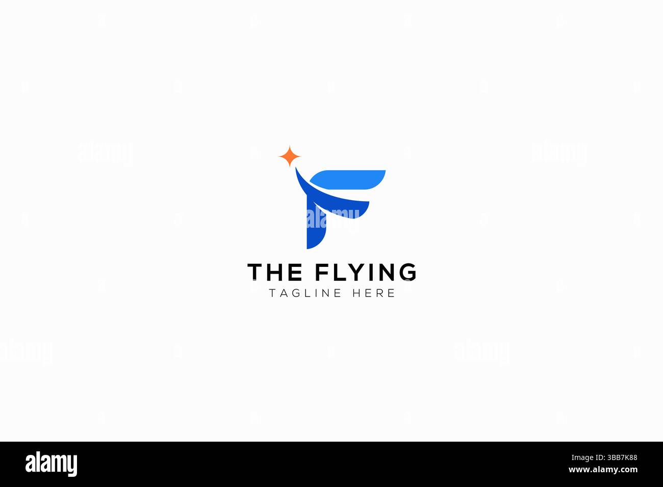 Logo simbolo lettera F Abstract Fly Shooting Star per Fondazione, Istituto, istruzione e borsa di studio Illustrazione Vettoriale