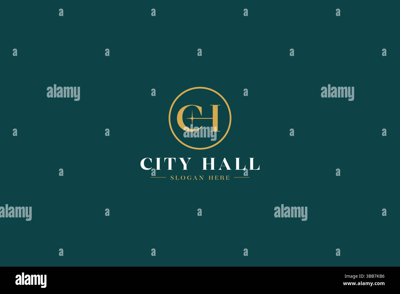 Elegante e minimalista lettera CH per il logo professionale Business con stile vintage Illustrazione Vettoriale