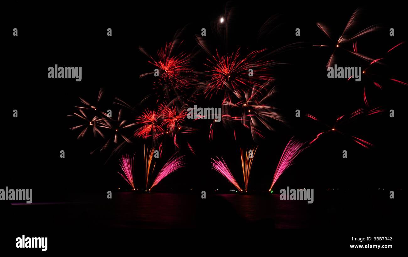 Festival estivo dei fuochi d'artificio in Giappone Foto Stock